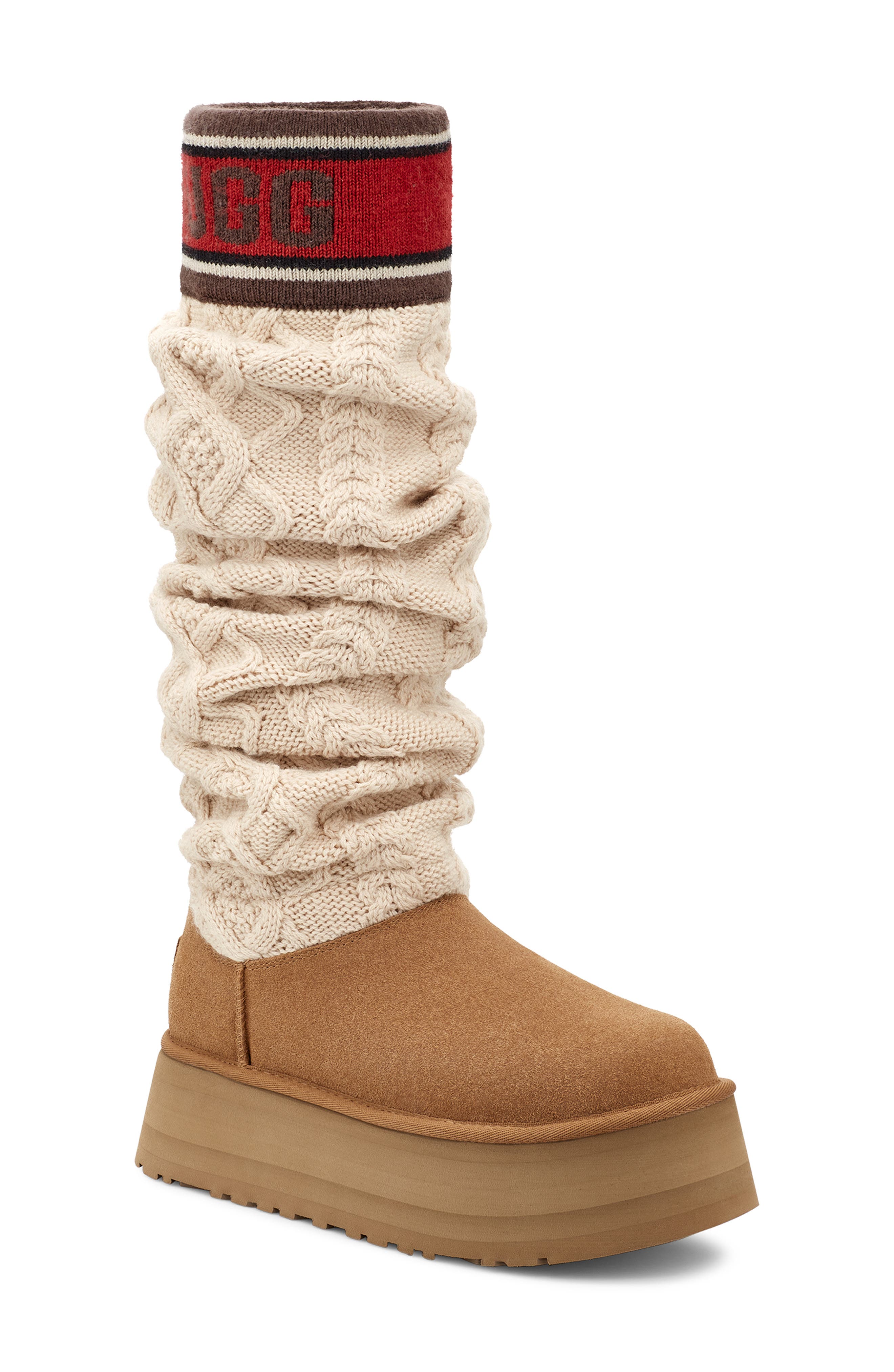 Sweater Letter Tall Boot, Main, color, CHE