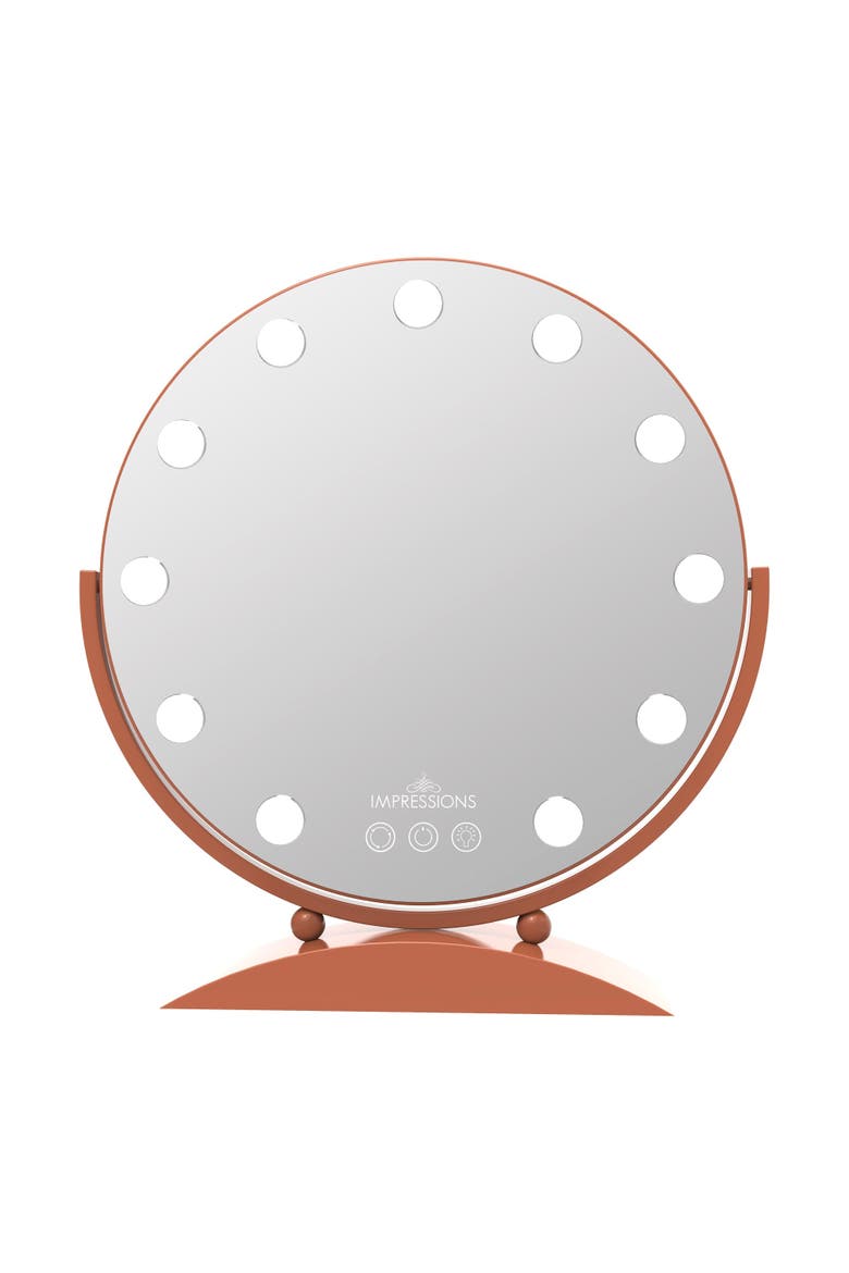 Hollywood Sunset Tri-Tone LED Makeup Mirror, Main, color, Rose Gold