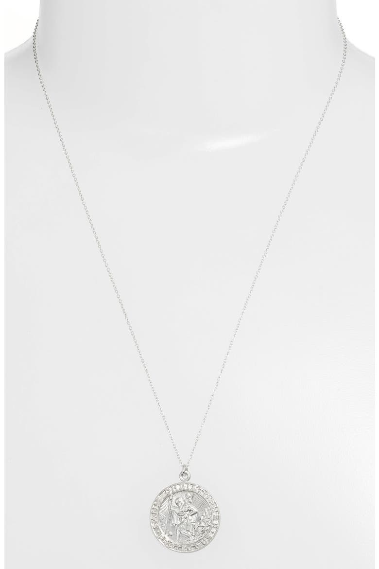 Saint Christopher Necklace, Alternate, color, SILVER