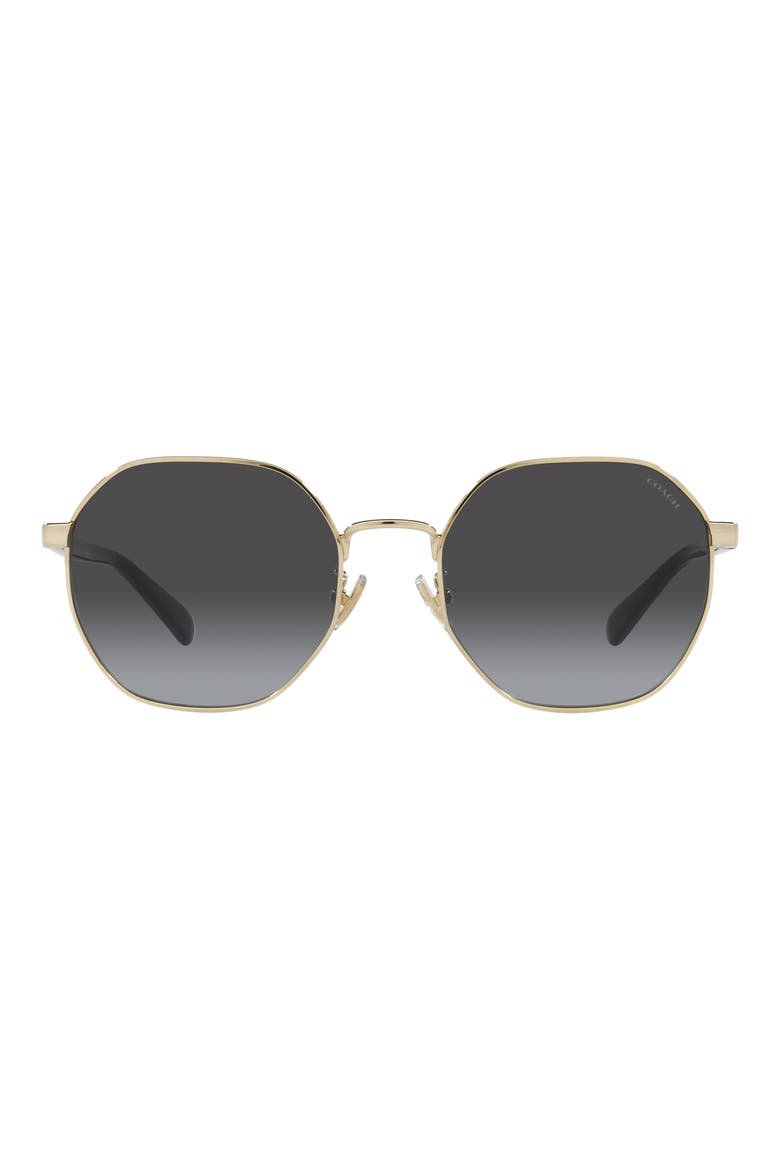 56mm Gradient Hexagonal Sunglasses, Main, color, GREY FLASH