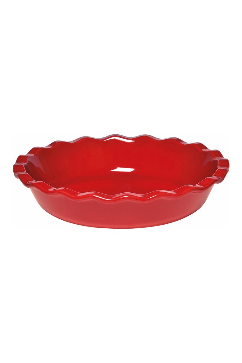 Made in France HR Ceramic 9-inch Pie Dish, Alternate, color, RED