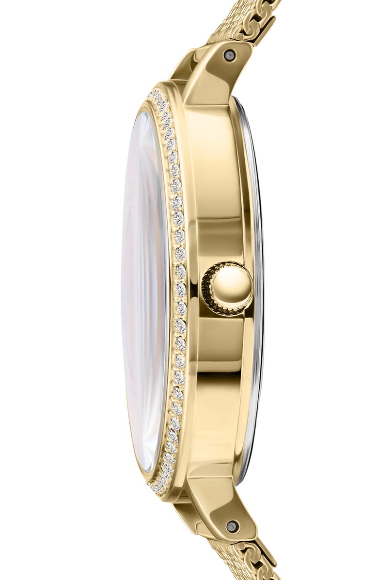 VERSUS Versace Mar Vista Crystal Mesh Strap Watch, 34mm, Alternate, color, Gold