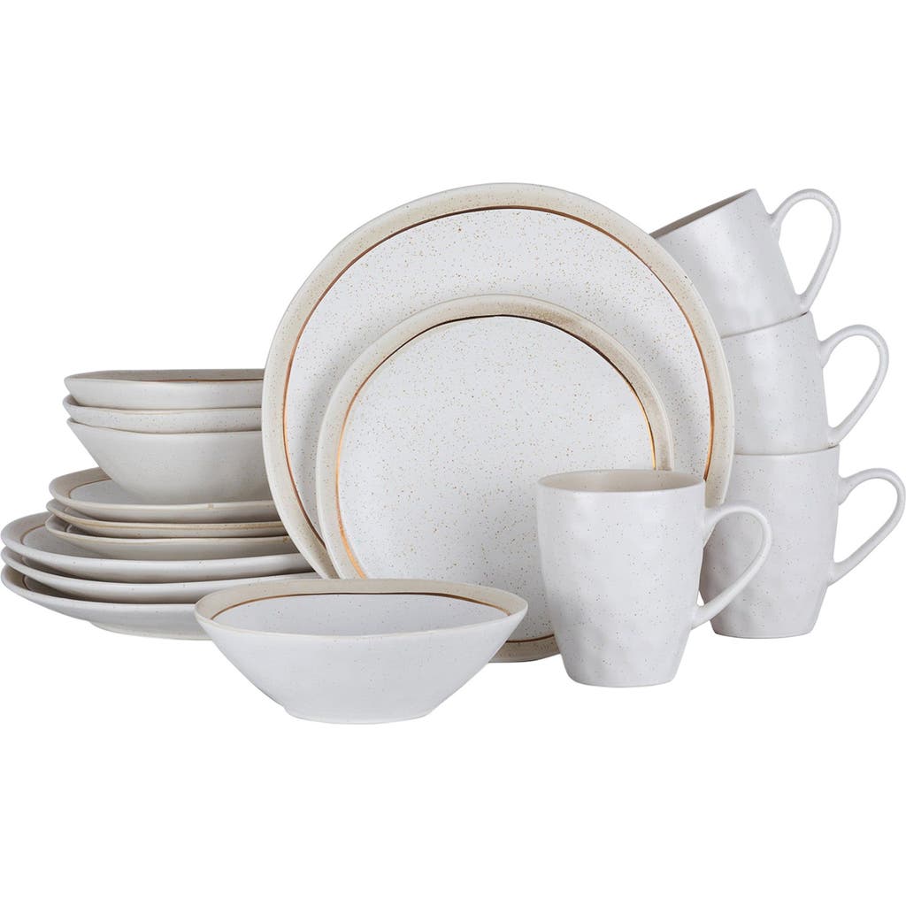 Stone Lain Clara Porcelain 16-piece Dinnerware Set In White