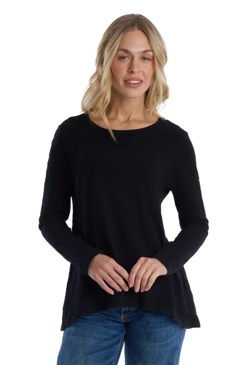 Wide Neck Long Sleeve Tee