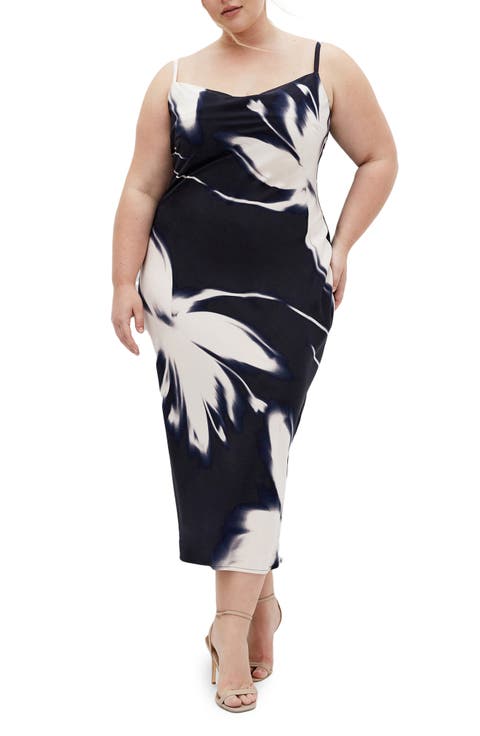 Ciara Cowl Neck Slipdress (Plus)