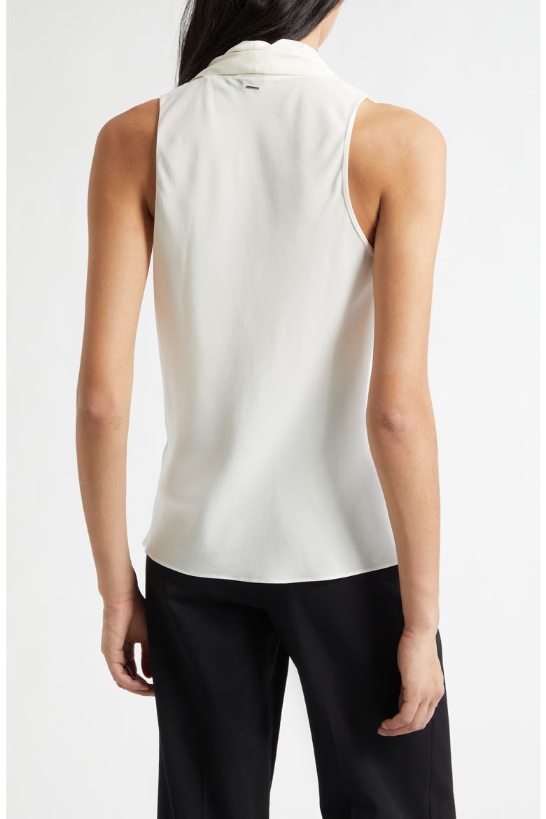Bolaru Sleeveless Silk Shawl Collar Top, Alternate, color, SOFT CREAM