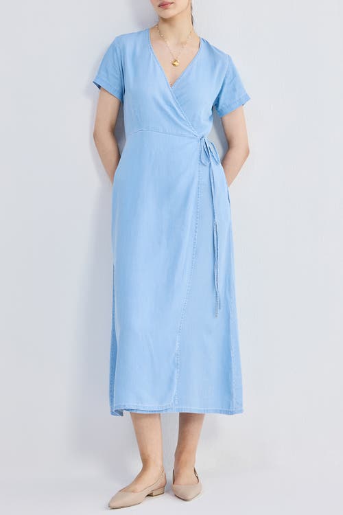 Reistor Maxi Wrap Dress In Ocean Blue