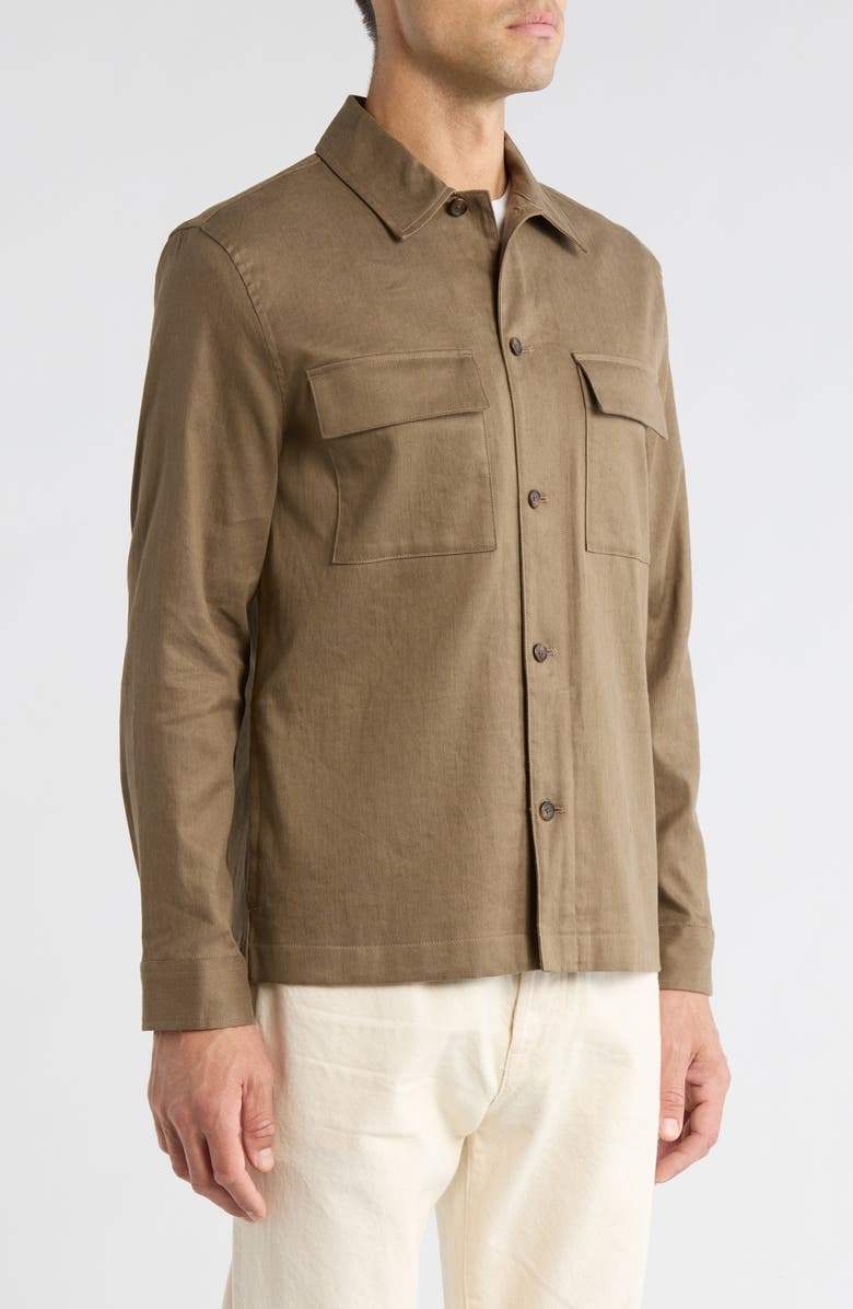 Vince Stretch Linen & Cotton Chore Coat, Alternate, color, Kalamata