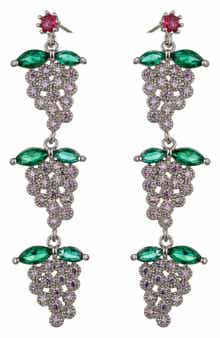 Purple Grape Cubic Zirconia Drop Earrings