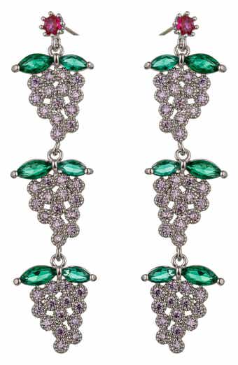 Purple Grape Cubic Zirconia Drop Earrings