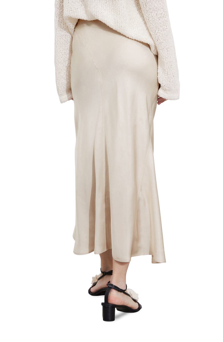 & Other Stories Satin Midi Skirt, Alternate, color, White Dusty Light