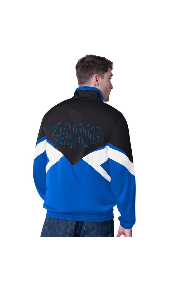 STARTER Men's Starter Black/Blue Orlando Magic Rush Applique Full-Zip Track Jacket, Alternate, color, Black