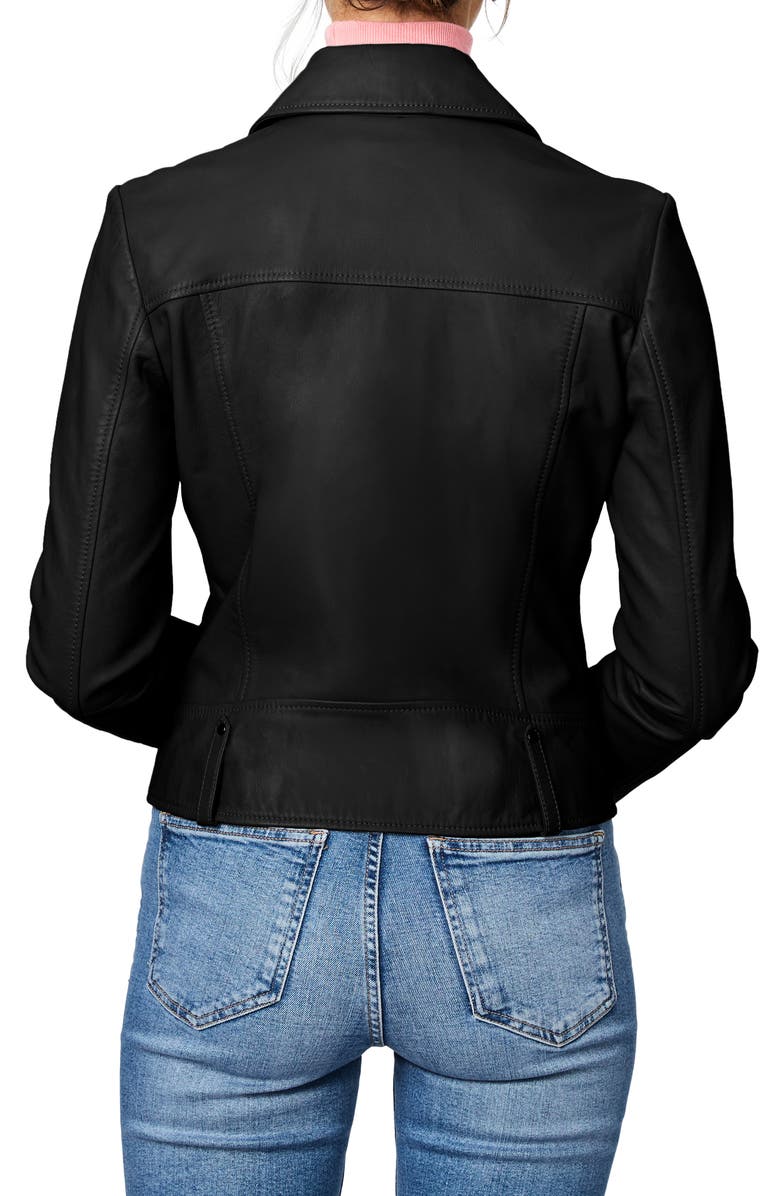 Bernardo Leather Moto Jacket, Alternate, color,