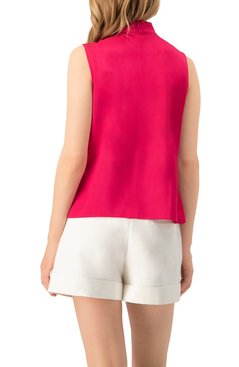 IVONNE Sleeveless Satin Blouse with Neck Tie, Alternate, color, Fuchsia