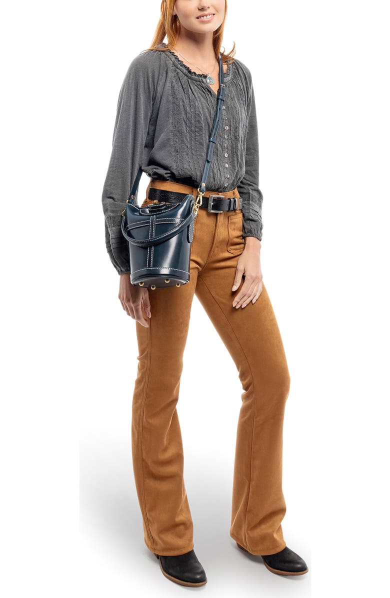 OLD TREND Begonia Genuine Leather Vintage Bucket Crossbody, Alternate, color, Navy