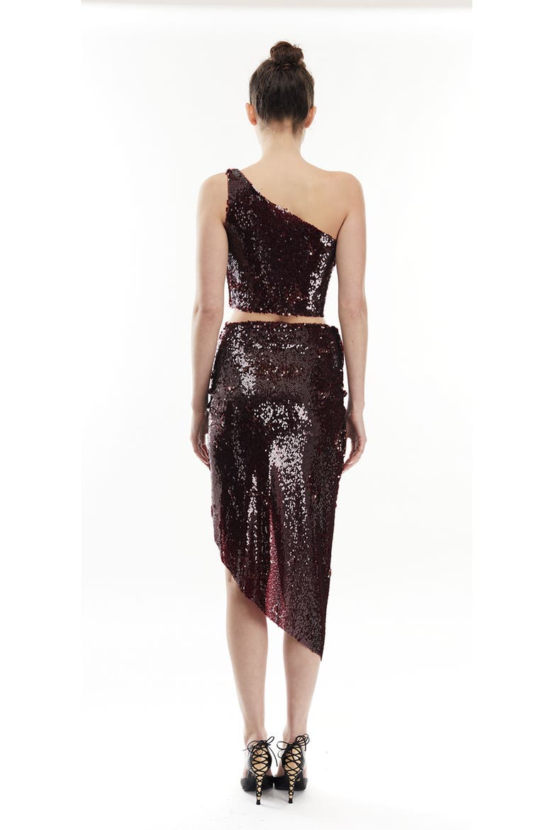 Sharon Sequins Skirt, Alternate, color, Burgundy
