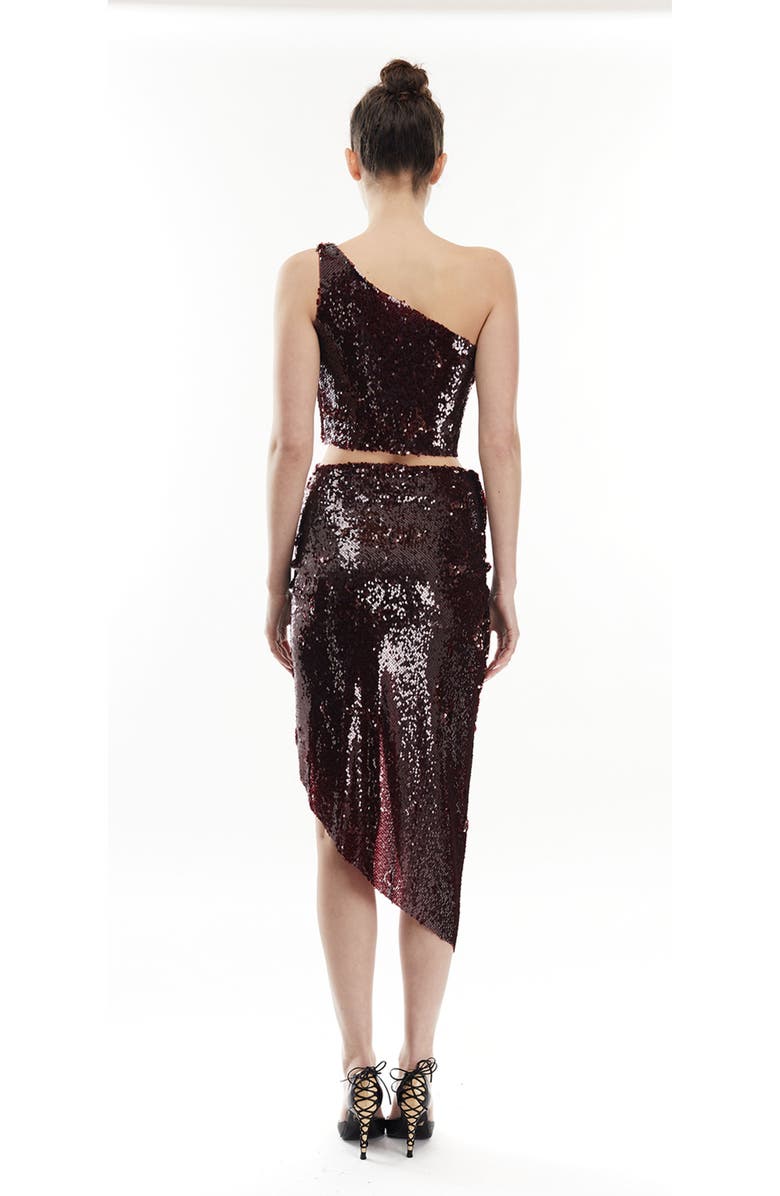 Mother of All Sharon Sequins Skirt, Alternate, color, Burgundy
