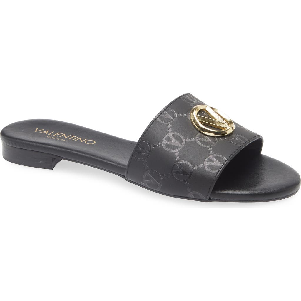 Valentino By Mario Valentino Carrie Leather Sandal In Black