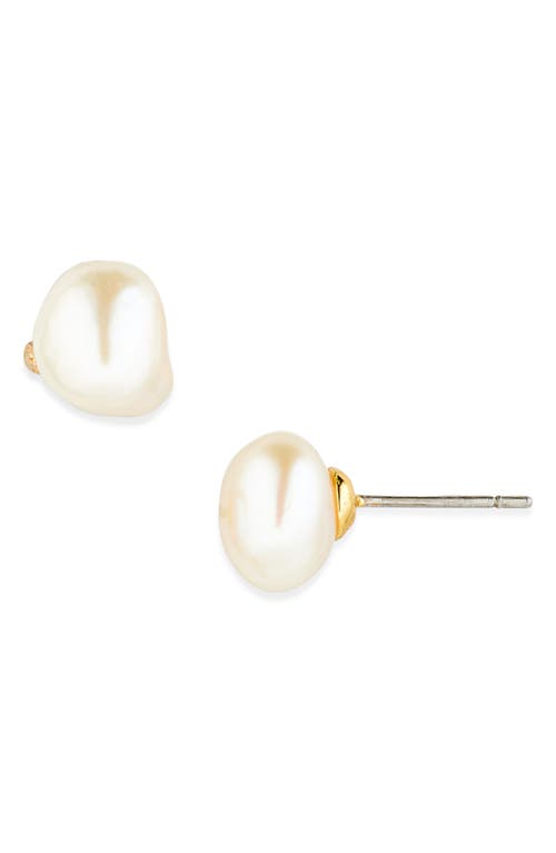 Lele Sadoughi Freshwater Pearl Stud Earrings In White
