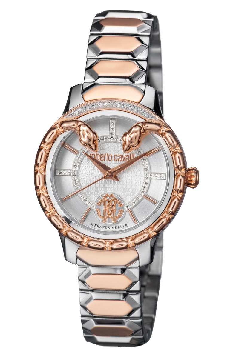 Roberto Cavalli by Franck Muller Women's Serpente Diamond Bracelet Watch, 34mm, Main, color, 