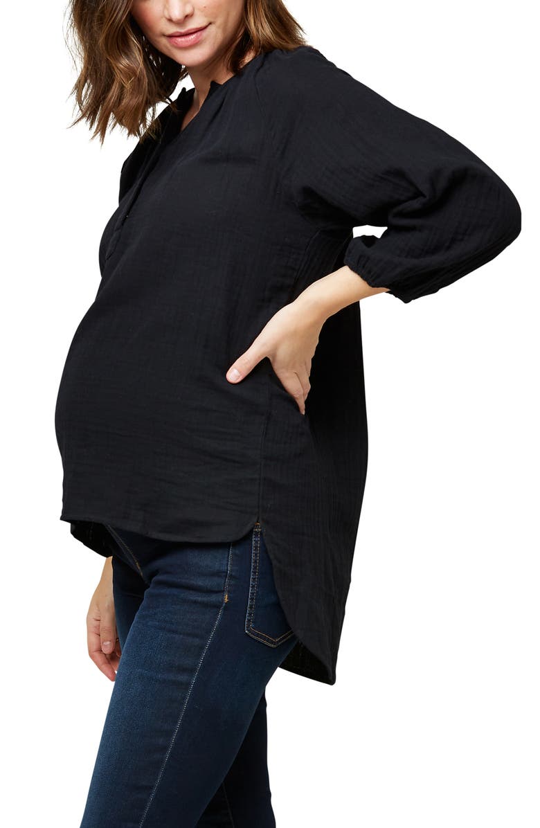 Nom Maternity Ava Cotton Maternity Tunic Top, Alternate, color, 