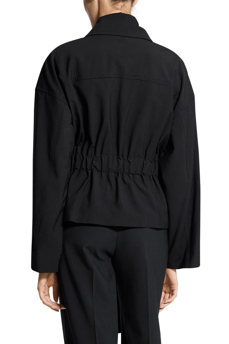 Flight Tie Waist Stretch Wool Jacket, Alternate, color, BLACK - 001
