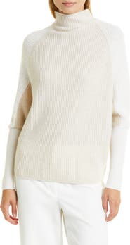 Club Monaco Emma Colorblock Mock Neck Cashmere Sweater