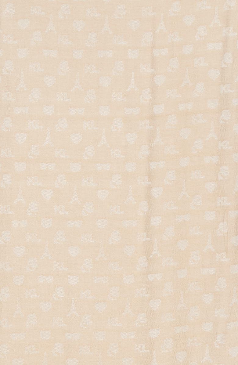 KARL LAGERFELD PARIS Karl Icon Scarf, Alternate, color, Latte
