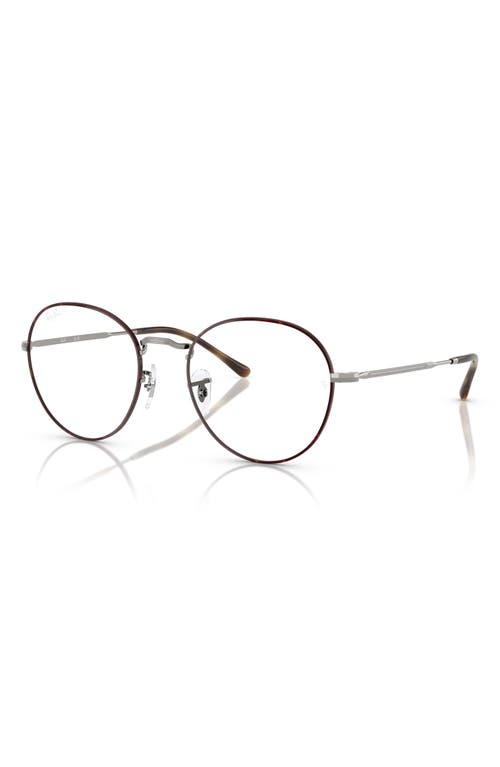 Ray Ban Ray-ban 49mm Round Optical Glasses In Dark Havana