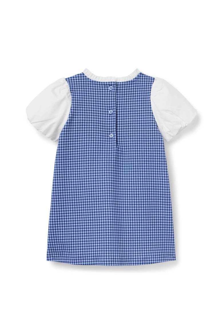 Houndstooth Puff Sleeve Dress, Alternate, color, Blue