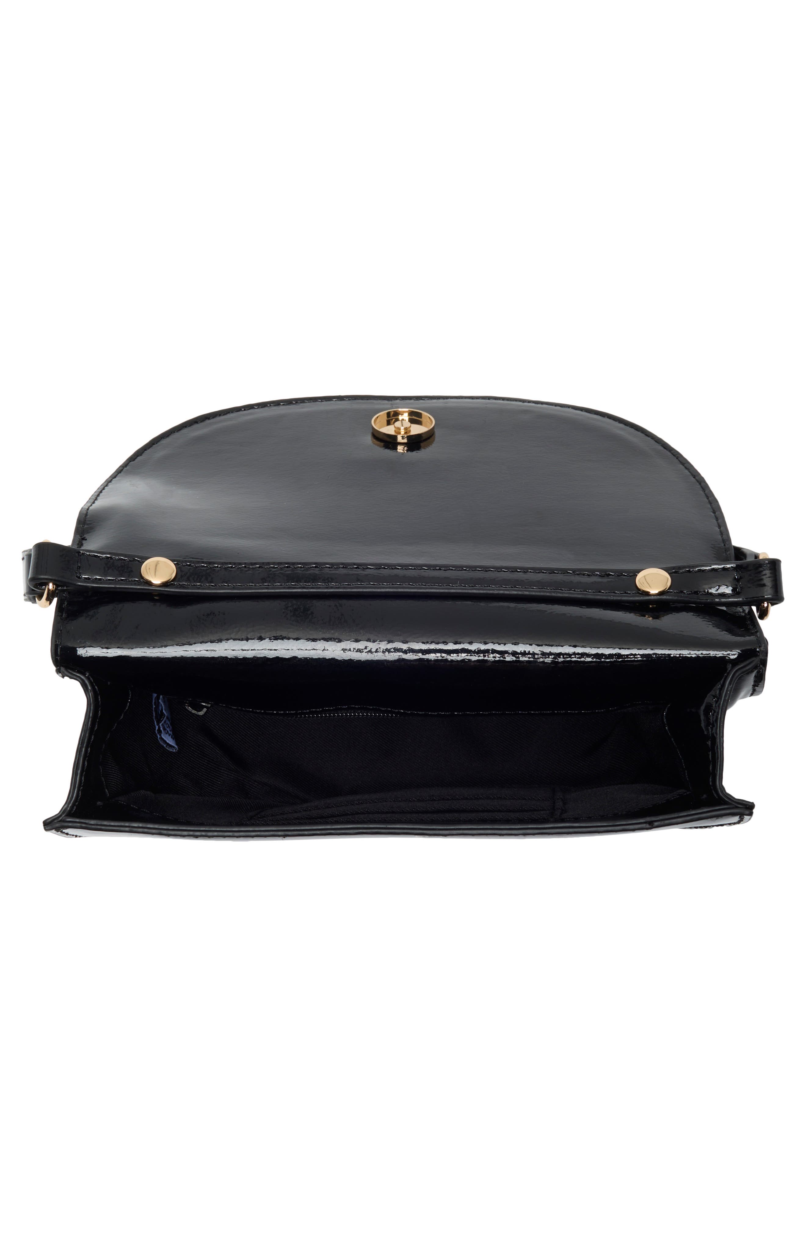 Mini Anastasia Faux Leather Top Handle Bag, Alternate, color, BLACK