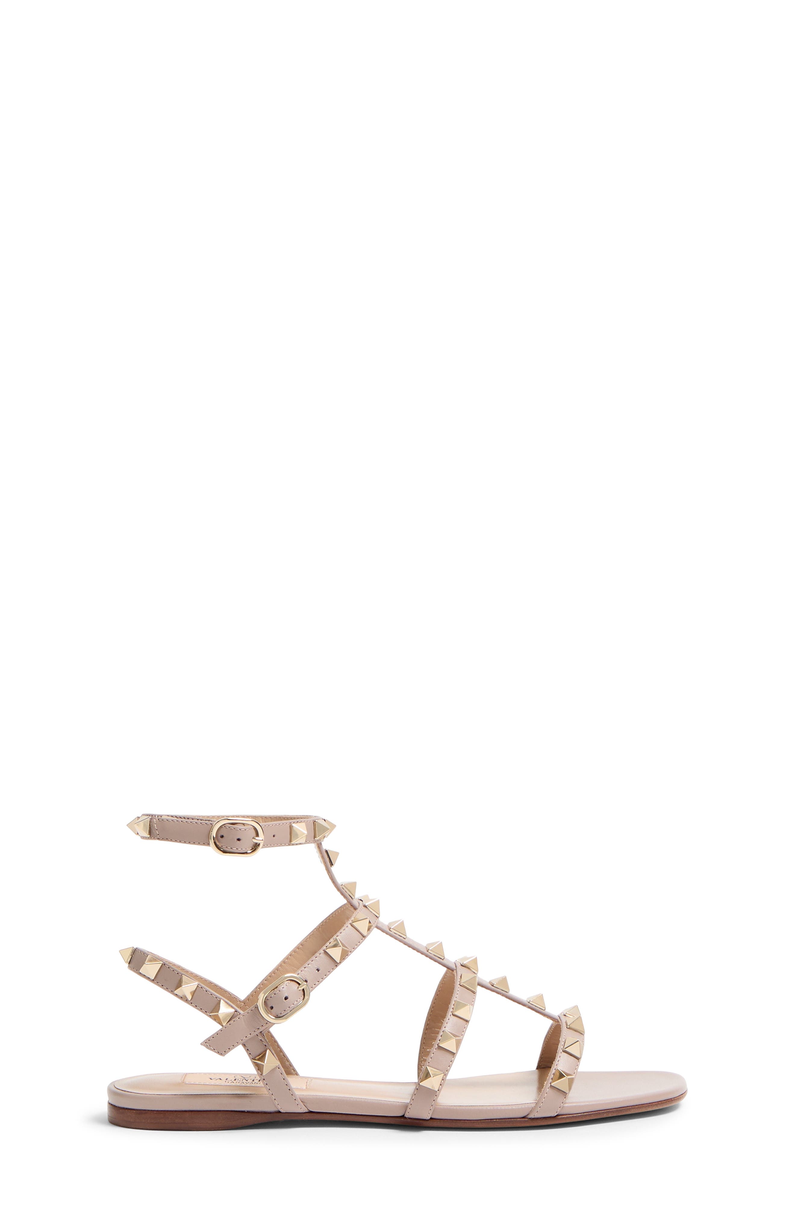 Rockstud Ankle Strap Sandal, Alternate, color, POUDRE