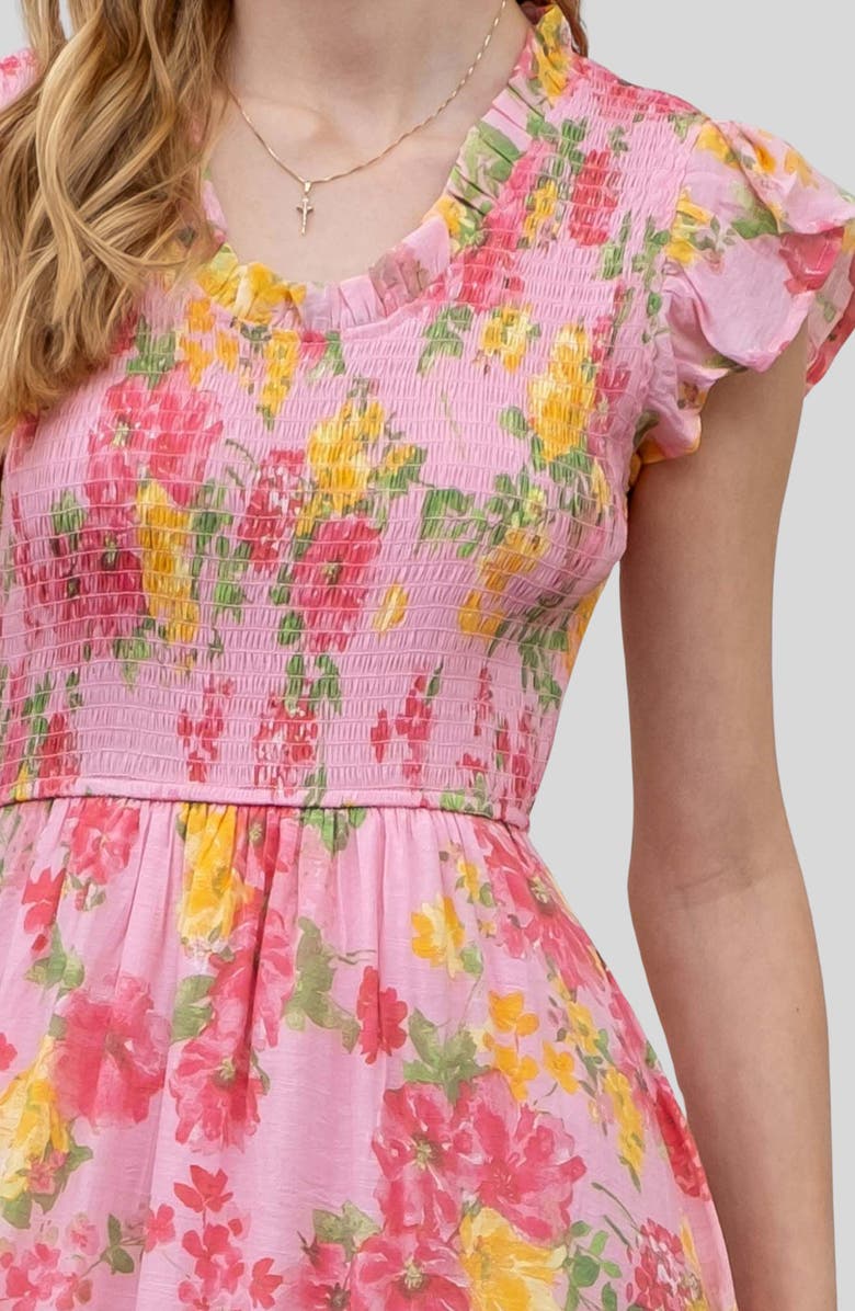 Blu Pepper Floral Midi Dress, Alternate, color, 