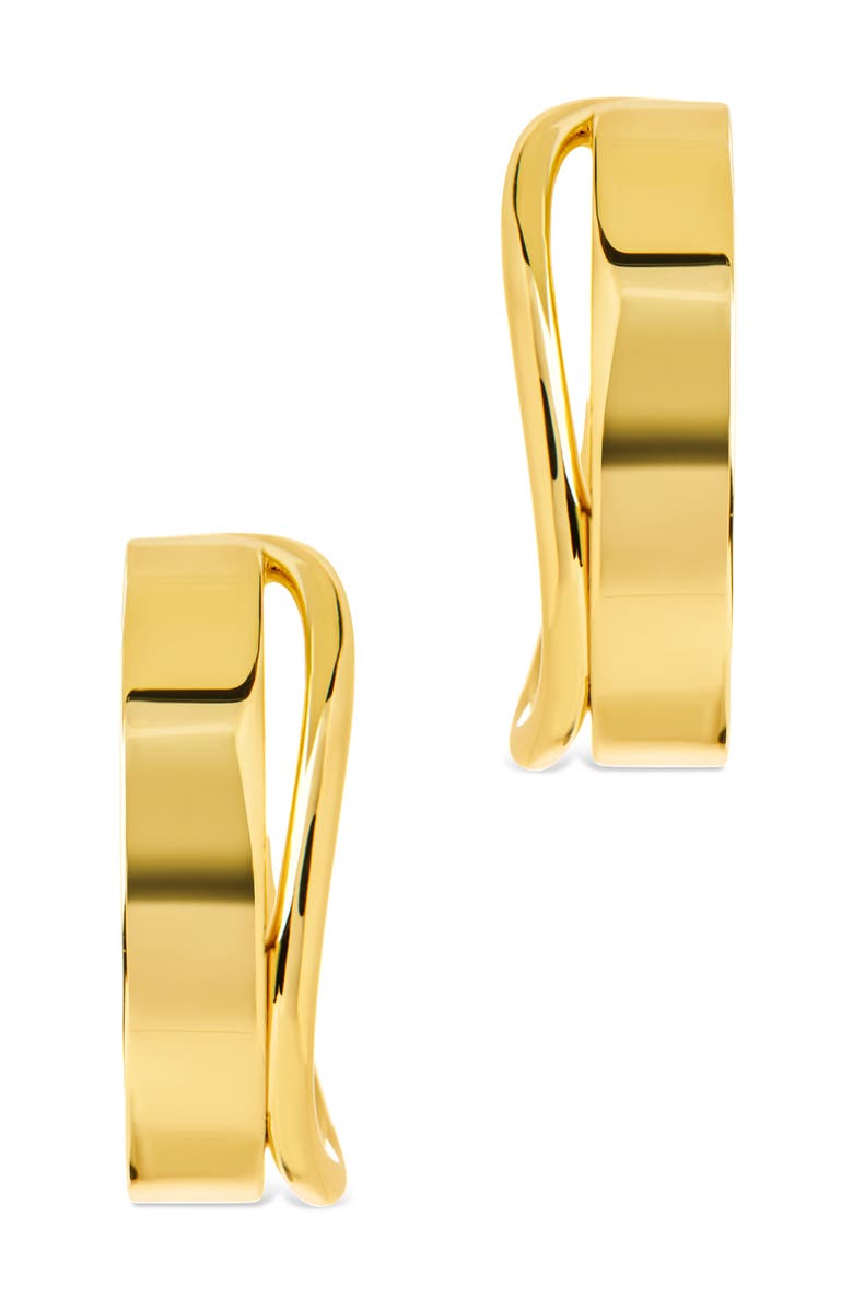 Sterling Forever Katia Wave Hoop Earrings, Alternate, color, Gold