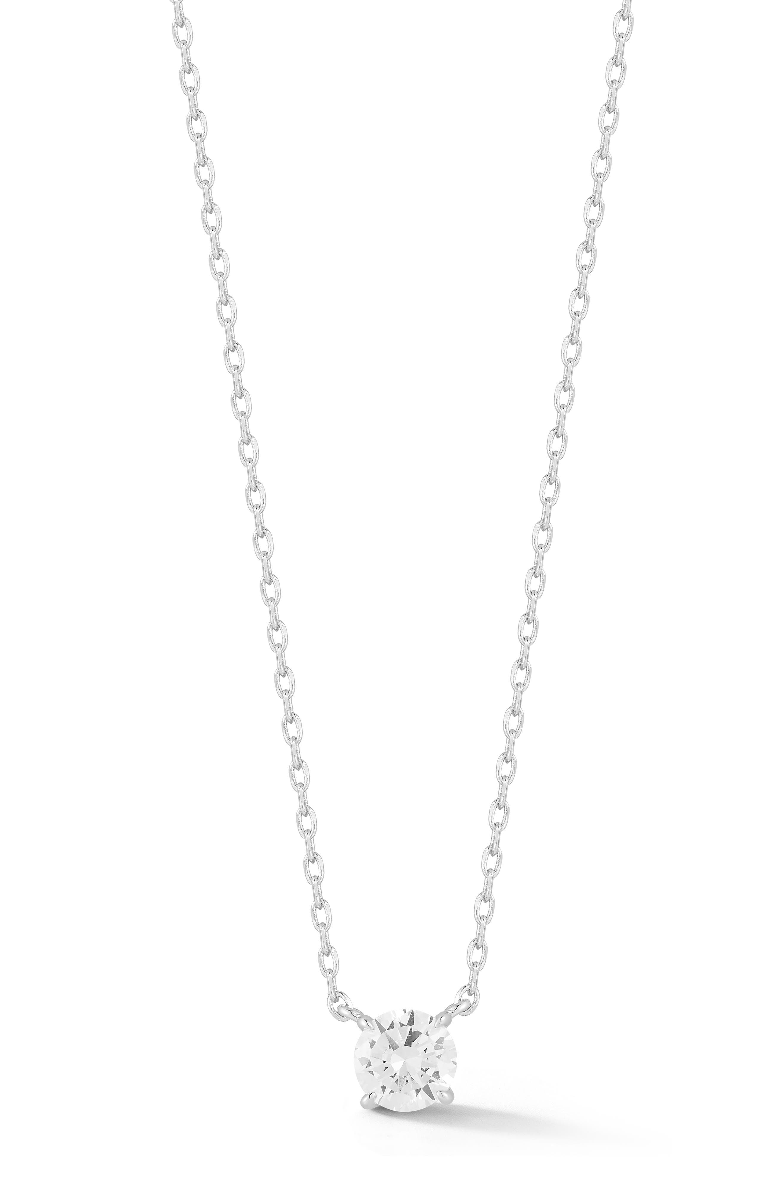 Round Cubic Zirconia Pendant Necklace