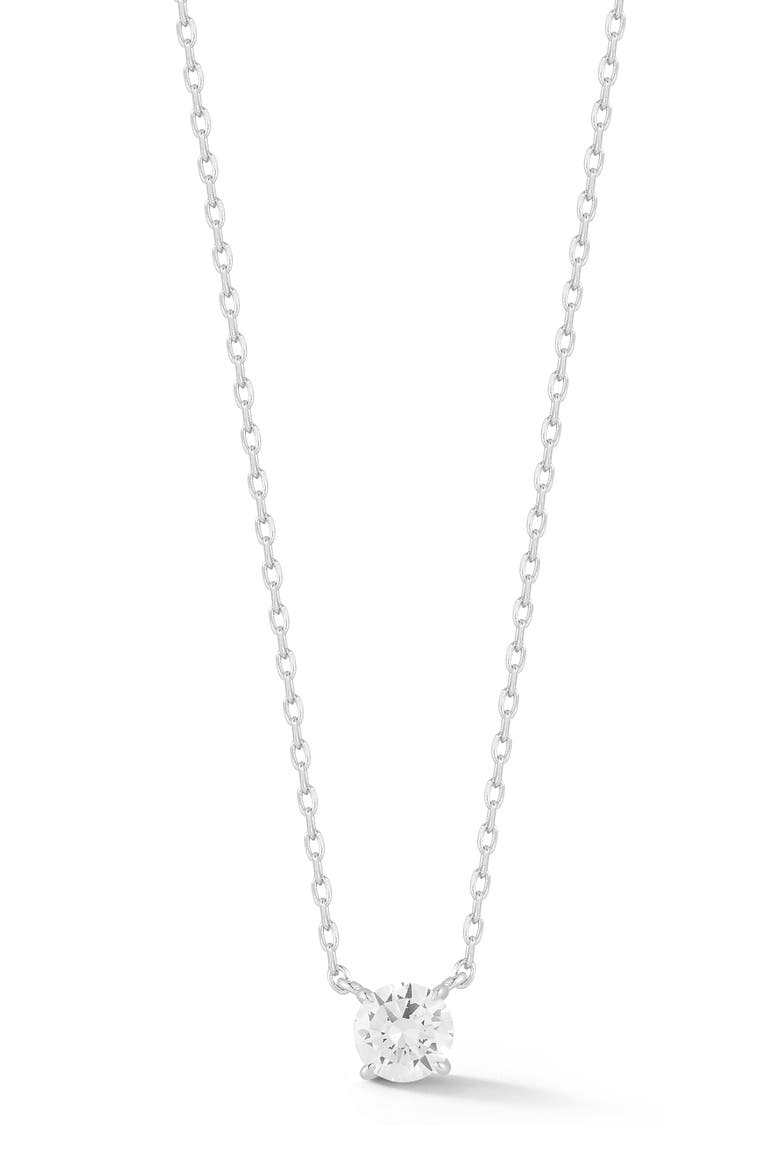 Round Cubic Zirconia Pendant Necklace, Main, color, SILVER