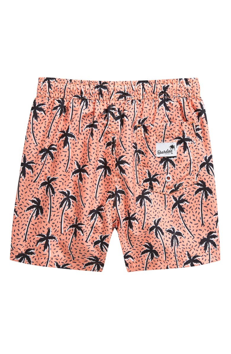 Boardies Kids' Flair Palm Print Swim Trunks, Alternate, color, Orange