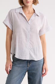 Trove New York The Ruched Button-Up Shirt
