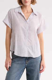 Trove New York The Ruched Button-Up Shirt