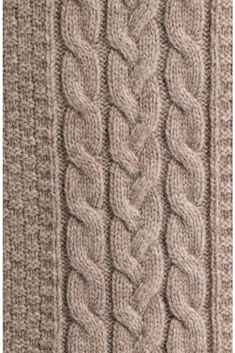 Cable Knit Quarter Zip Sweater, Alternate, color, TAUPE