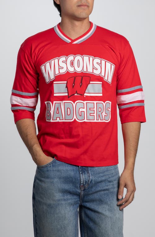 Elwood Vintage Wisconsin Badgers Football Tee In Red