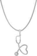 STEELTIME HMY JEWELRY 18k Gold Plated Stainless Steel Stethoscope Heart Pendant Necklace