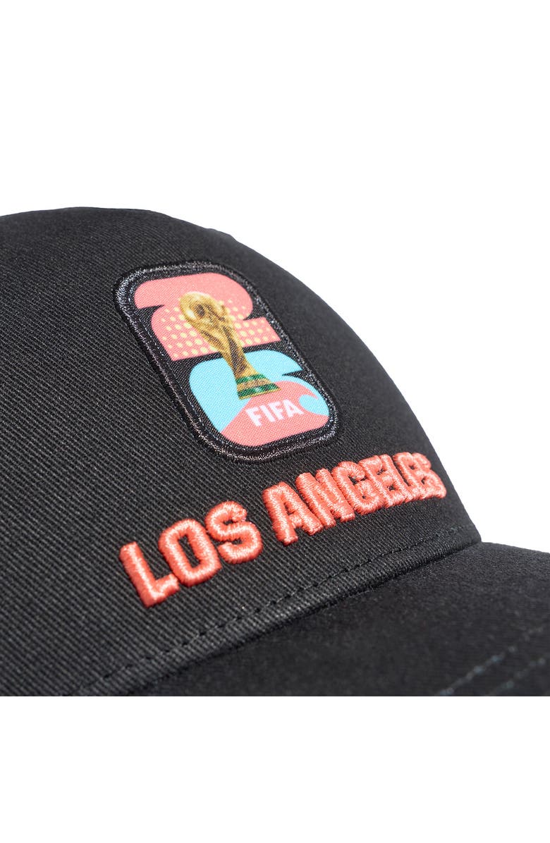 adidas FIFA World Cup 2026<sup>™</sup> Los Angeles Adjustable Twill Ball Cap, Alternate, color, Black/ White