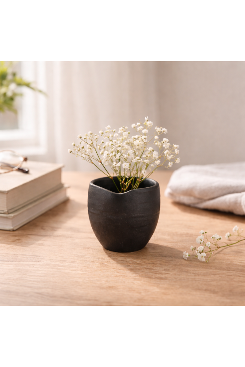 Minimal Aluminum Vase, Alternate, color, Black