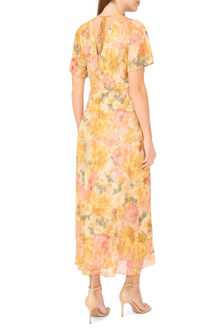 Flutter Sleeve Maxi Dress, Alternate, color, HARVEST GOLD