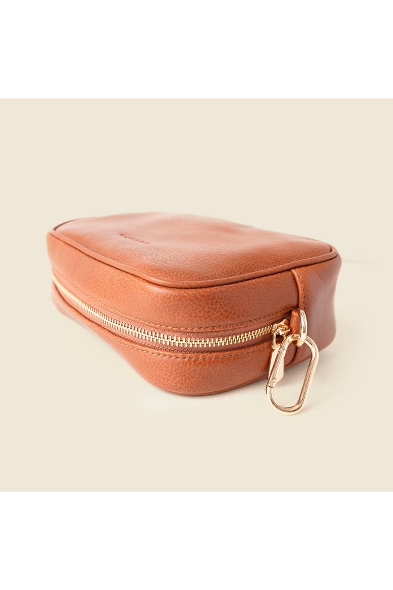 Large Leather Cosmetic Bag, Alternate, color, Tan