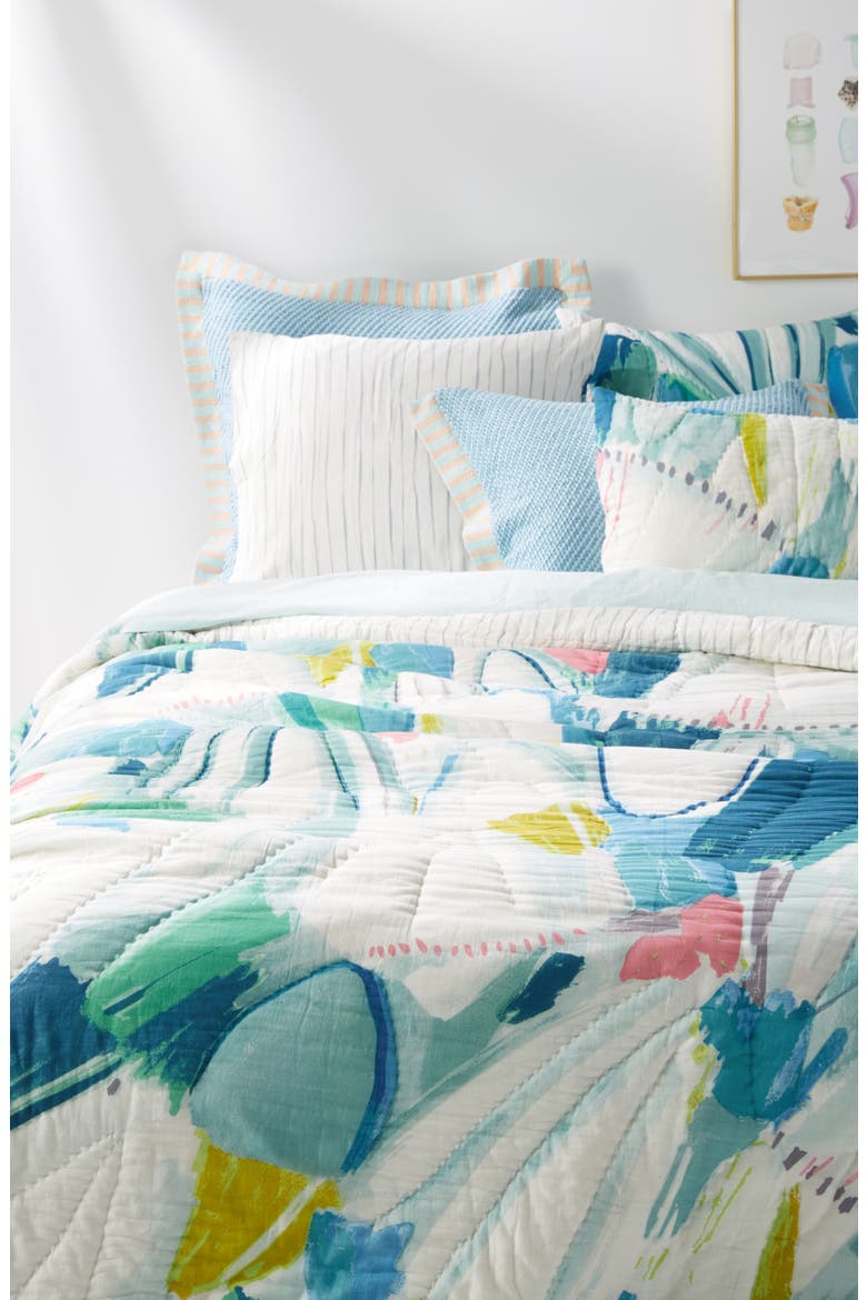Anthropologie Laci Fowler Quilt, Alternate, color, BLUE