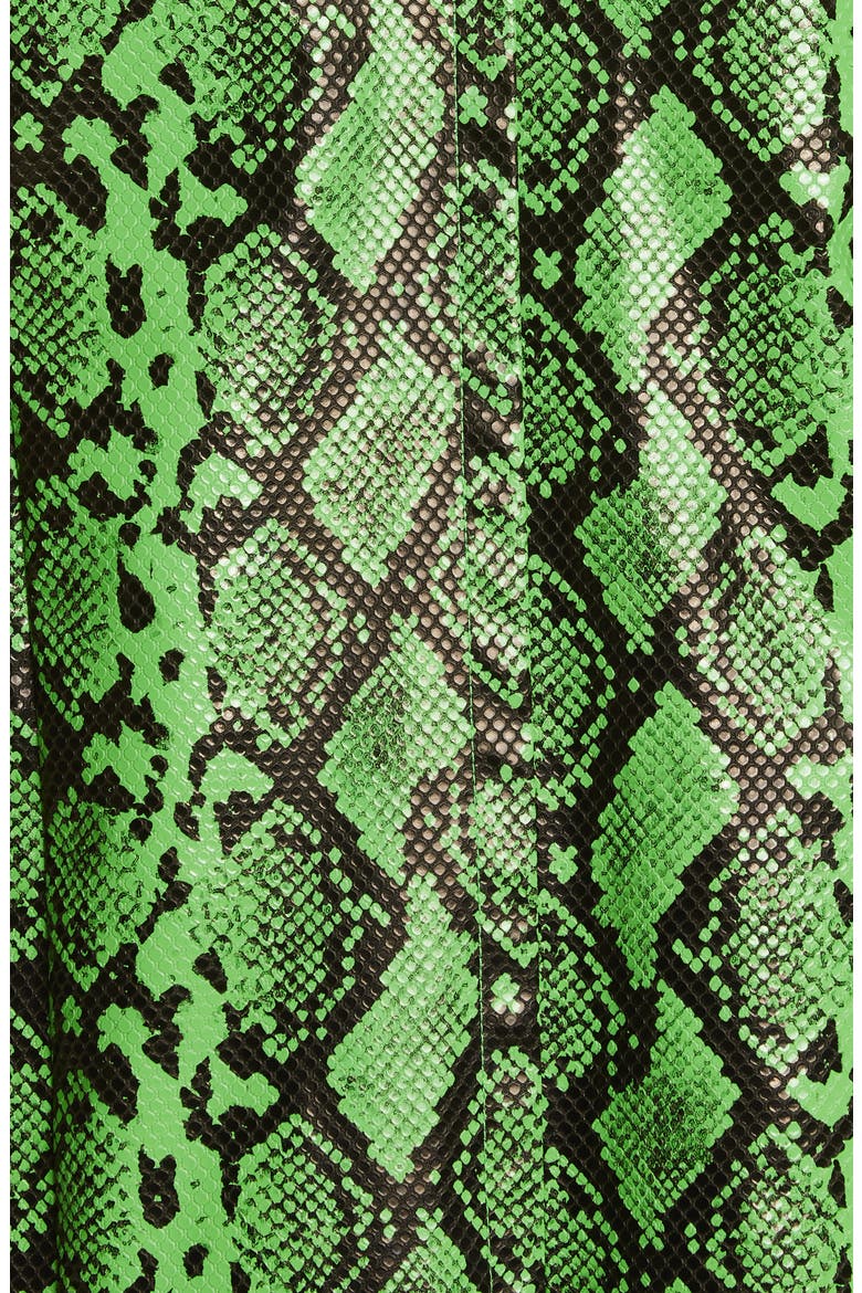 Joto Snakeskin Print Faux Leather Coat, Alternate, color, GRASS GREEN