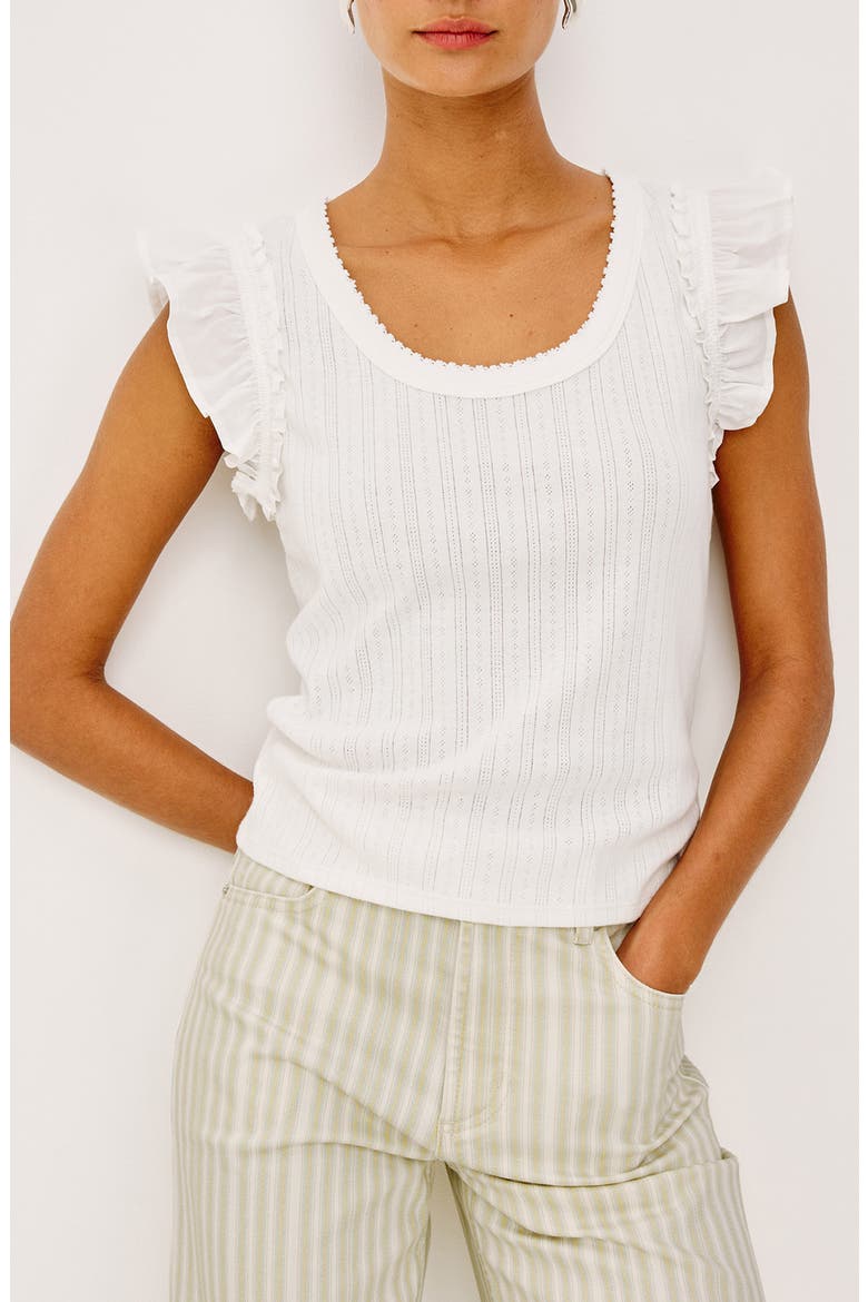 Giovanna Pointelle Stitch Top, Main, color, WHITE