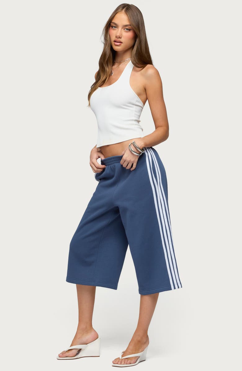 EDIKTED Uma Side Stripe Bermuda Shorts, Alternate, color, Dark-Blue